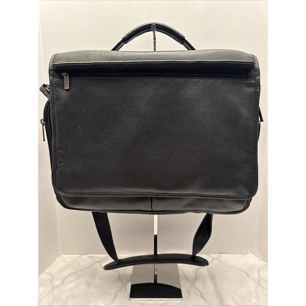 Korchmar Black Leather Attaché Briefcase Lawyer Pilot Physician